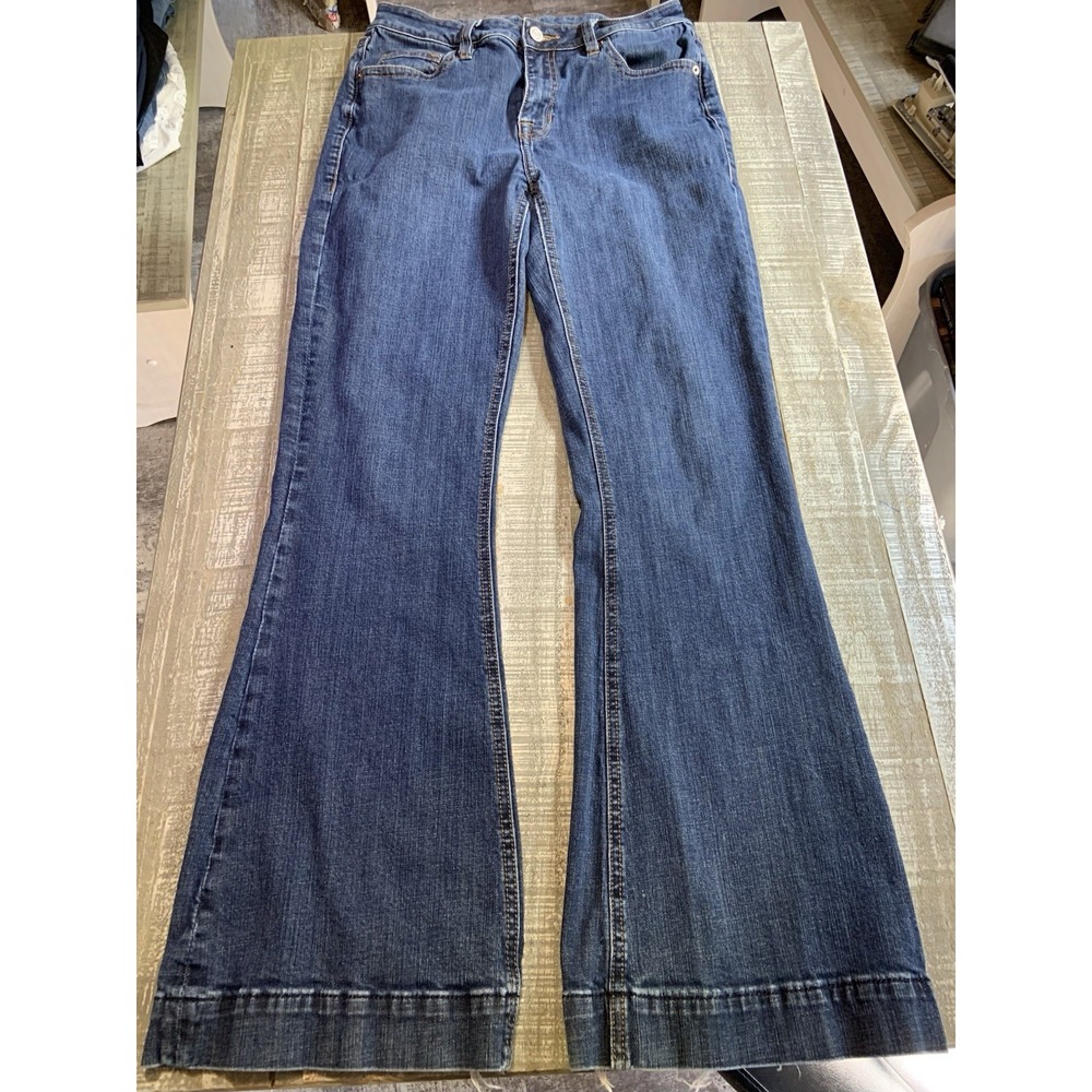 Rock & Roll Cowgirl High Rise Flare Jeans Womens 30x32 Blue Medium Wash